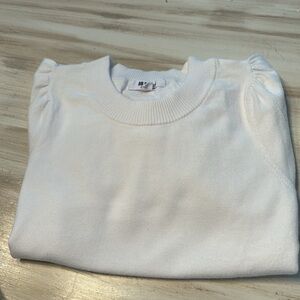 BB Dakota Steve Madden white sweater,size S, with puff sleeves